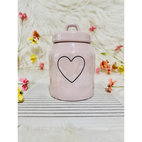 Authentic Rae Dunn Pink Iridescent Vday Spring Easter Canister Holiday Decor - Picture 1 of 5